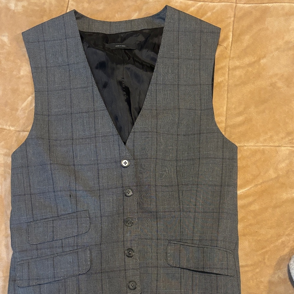 Gray Checkered Men's Vest